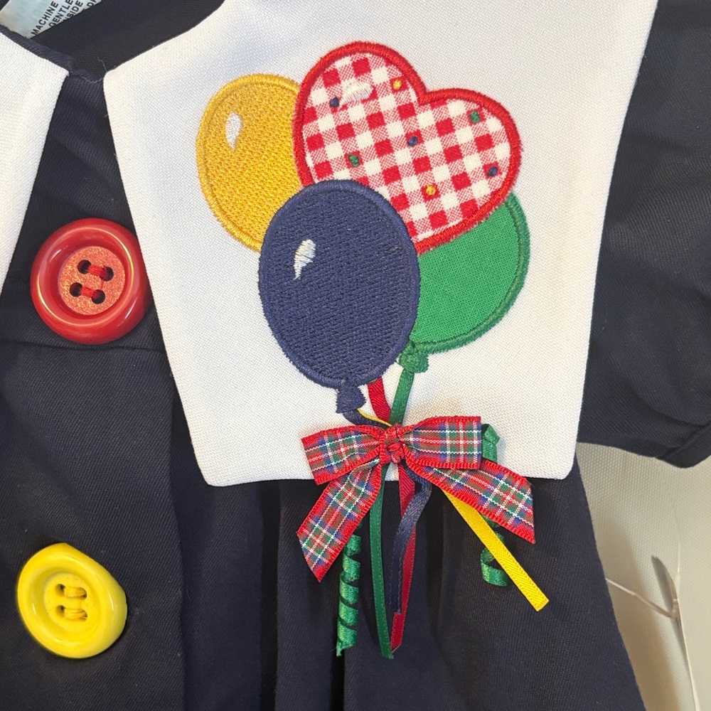 Bonnie Baby Navy Dress with Colorful Details - Picture 4 of 5